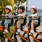Fahrrad-Kindersitz vorne mit Klappfußrasten und Haltestange -    Zorenza