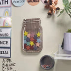 Beloningsglas Holz mit bunten Sternen für Kinder-Motivation -    Zorenza