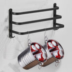 Aluminium Handtuchhalter mit Haken – ohne Bohren montierbar -    Zorenza
