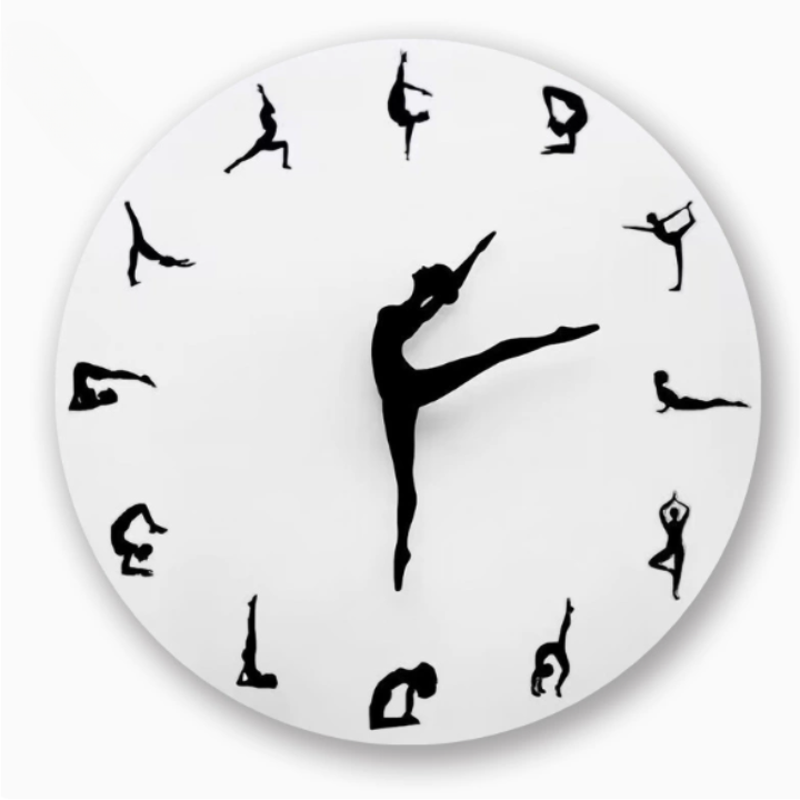 Wanduhr Yoga Motiv – Metallrahmencm -    Zorenza