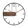 Wanduhr Metall Holz Ø 40 cm – Industriell Modern Schwarz -    Zorenza