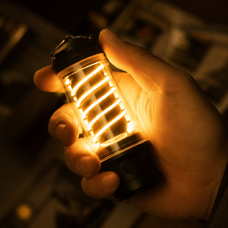 LED-Campinglaterne mit Taschenlampenfunktion – Faltbar -    Zorenza