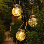 Solar-Gartenlaterne mit Crackle-Glas – Dämmerungssensor -    Zorenza