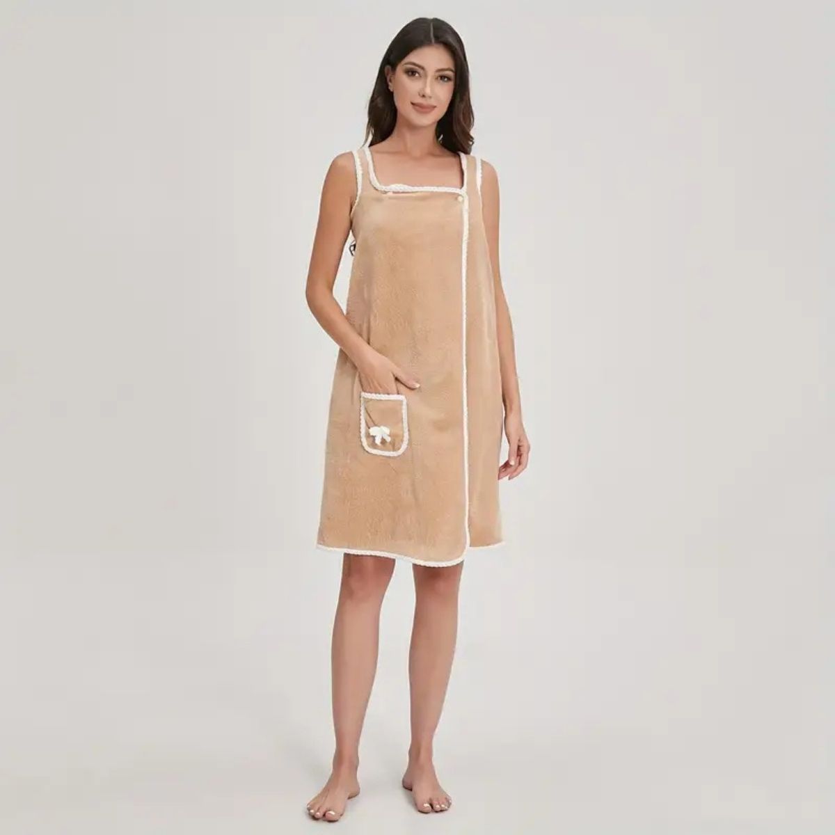 Handtuch-Kleid Korallenvlies mit Trägern -    Zorenza
