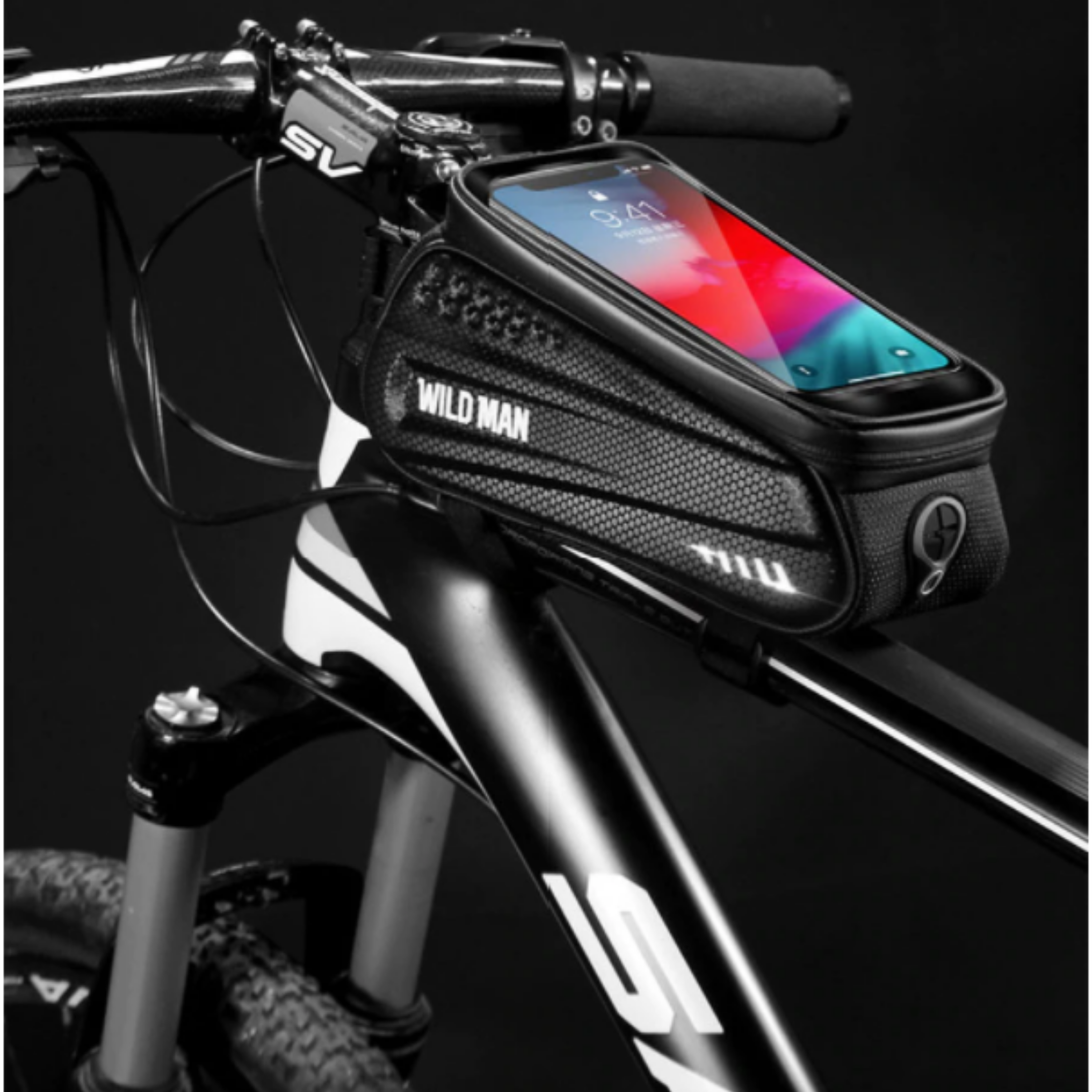 Fahrrad-Rahmentasche mit Handy-Fenster – Wasserdichtes Hardcase Zorenza