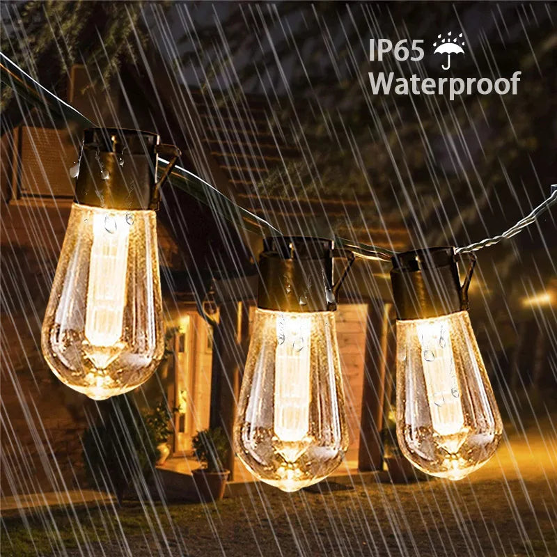 Solar-Lichterkette Edison Retro-Stil IP65 wetterfest -    Zorenza