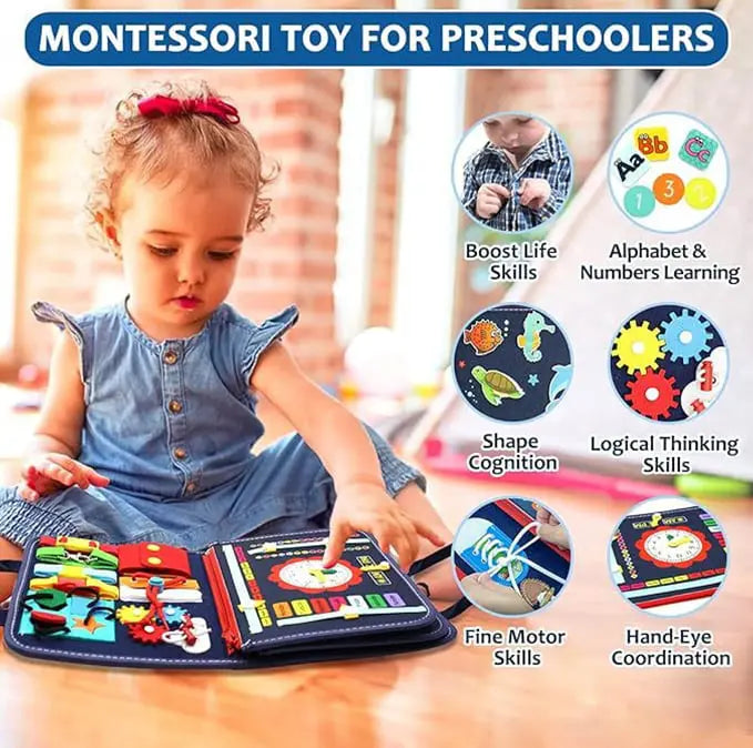 Montessori Busy Board mit Lernaktivitäten -    Zorenza