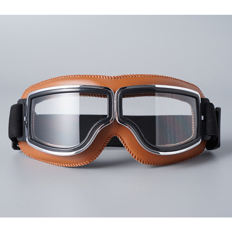 Motorradbrille im Vintage-Stil mit klarer Sicht -    Zorenza
