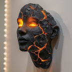 Wandleuchte Gesichts-Skulptur mit beleuchteten Rissen -    Zorenza