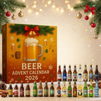 Bier-Adventskalender 2026 mit 24 Bierflaschen-Anhängern aus Acryl – Weihnachtsbaumschmuck für Bierliebhaber -    Zorenza