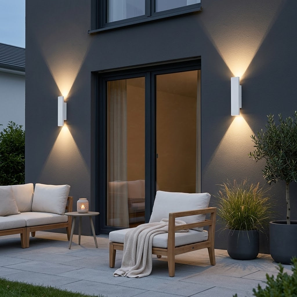 LED Außenwandleuchte Up & Down, IP65, Aluminium, Schwarz/Weiß, 10–41 cm -    Zorenza