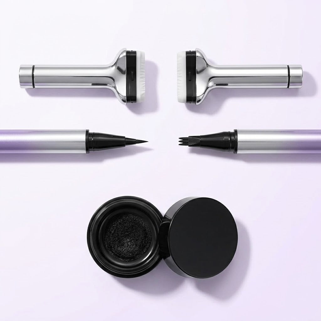 3-in-1 Augen-Make-up-Set mit Wimpernstempel für untere Wimpern, Eyeliner & Augenbrauenstift -    Zorenza