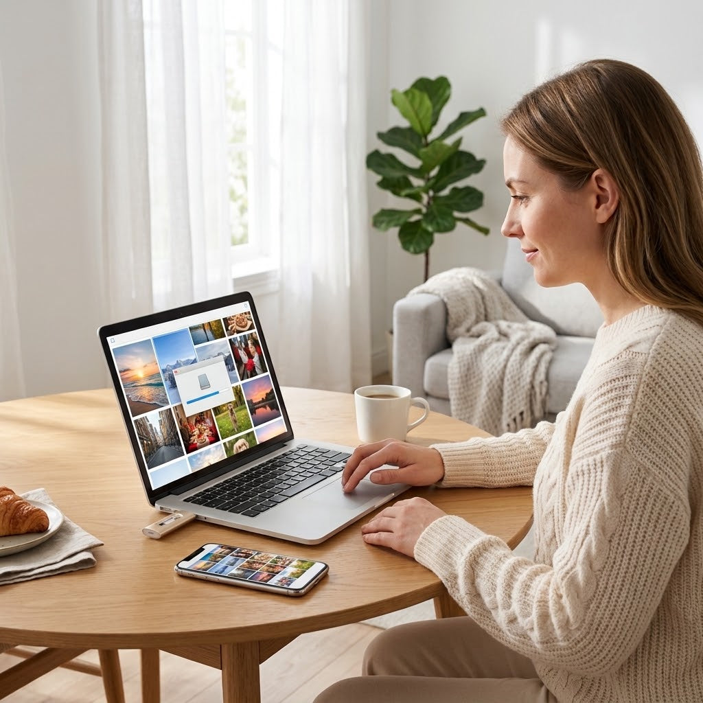 USB-Stick 3-in-1 für iPhone, Android und PC: Lightning, USB-C, USB 3.0 -    Zorenza