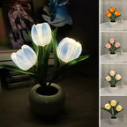 Tulpen-LED-Tischlampe im Keramiktopf – Warmes Dekorlicht Zorenza