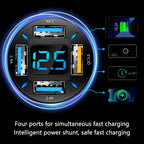 Auto-Ladegerät mit USB-C PD und QC 3.0 – LED-Voltmeter -    Zorenza