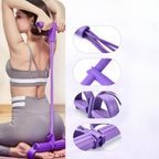 Fitnessband mit Fußstützen — Ganzkörper-Training für Zuhause, Lila & Rosa -    Zorenza