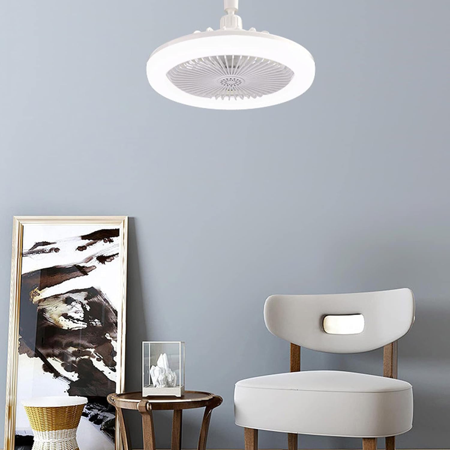 E27 Deckenventilator mit LED-Licht & Fernbedienung – ohne Elektriker einschrauben -    Zorenza
