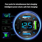 Auto-Ladegerät mit USB-C PD und QC 3.0 – LED-Voltmeter -    Zorenza