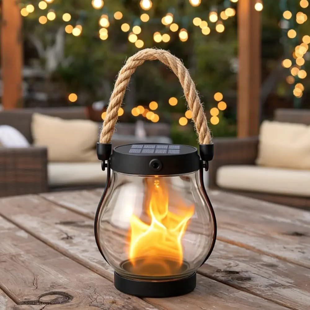 Solar-Gartenlaterne – Flackerndes Flammenlicht, Nacht für Nacht -    Zorenza