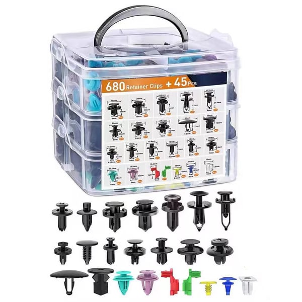 Auto-Befestigungsclips-Set – 680 Teile mit Aufbewahrungsbox Zorenza