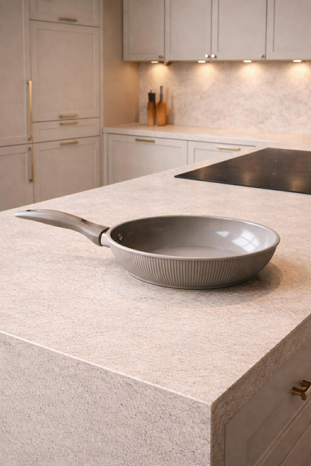 Pfannenset mit Rillen 3-teilig in Beige – 20, 24, 28 cm -    Zorenza