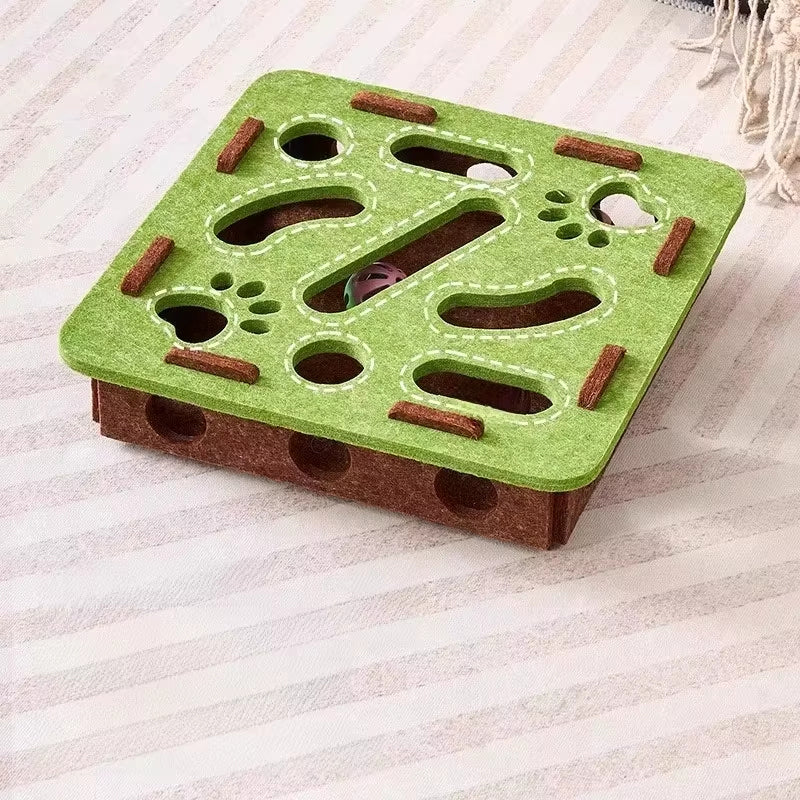 Katzenspielzeug Puzzle-Box mit Filz -    Zorenza