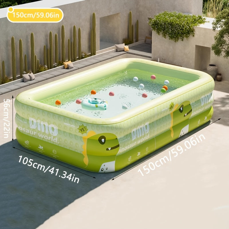 Aufblasbares Planschbecken mit Sonnendach – Dinosaurier-Design -    Zorenza