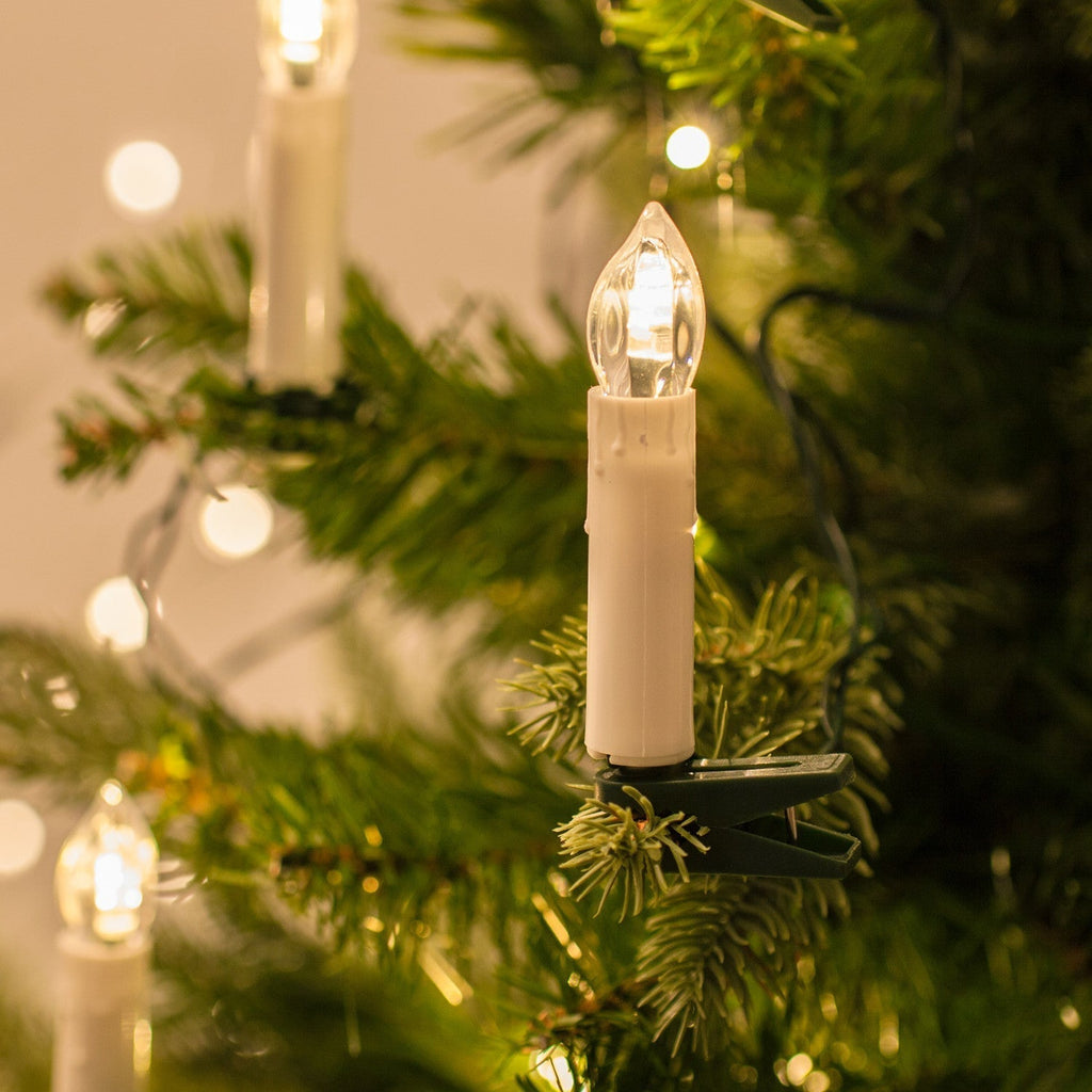 LED Weihnachtsbaumkerzen 14,7 m mit Clips – Warmweiß -    Zorenza