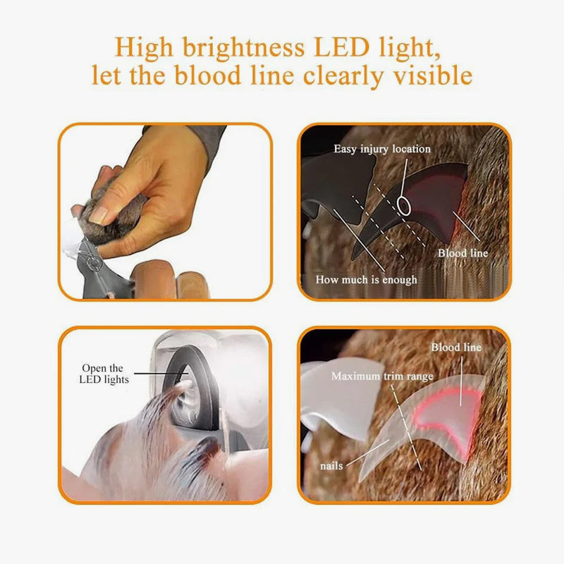 Tierkrallen-Schere mit LED-Licht – Auswechselbare Edelstahlklinge Zorenza