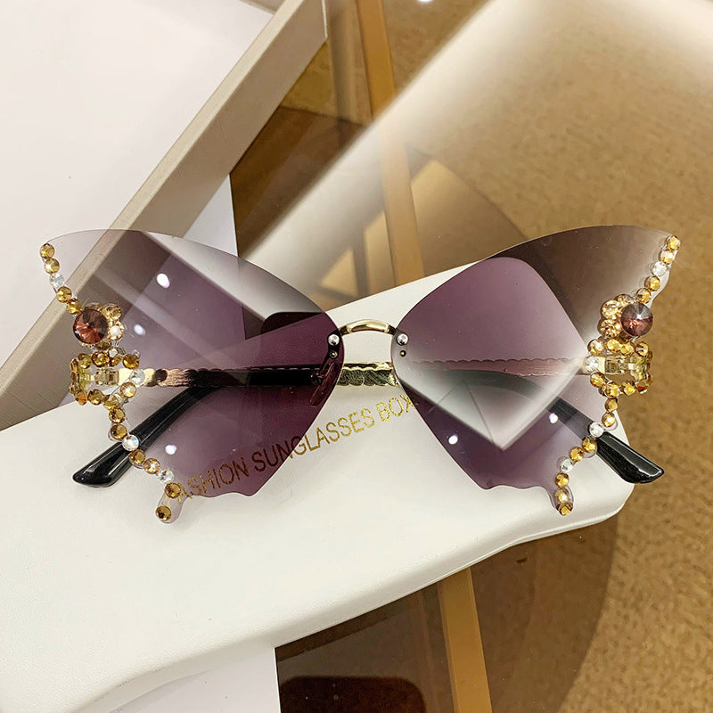 Sonnenbrille Schmetterling mit Kristallverzierung -    Zorenza