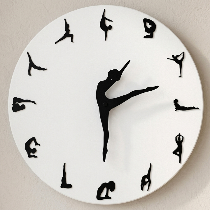 Wanduhr Yoga Motiv – Metallrahmencm -    Zorenza