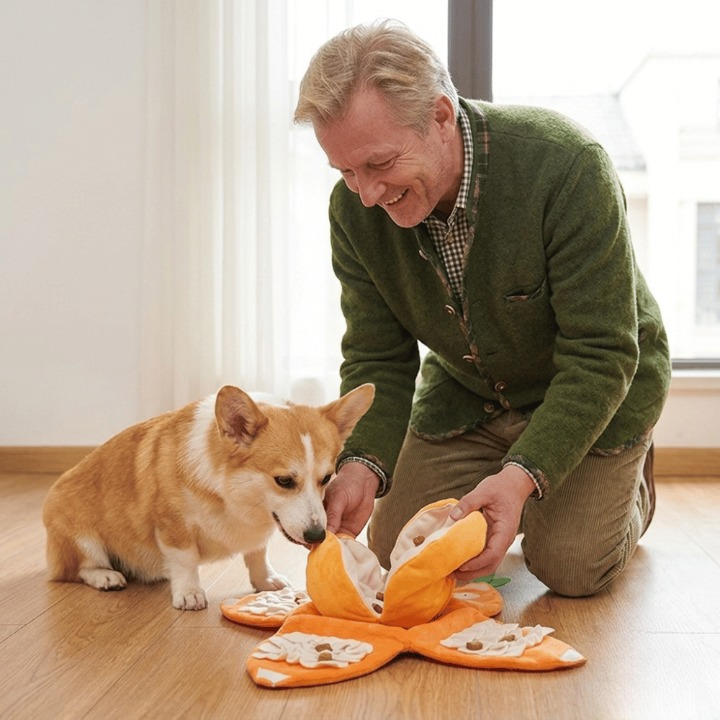 Interaktives Plüsch-Hundespielzeug mit Quietscher – Versteck-Puzzle für Leckerchen Zorenza