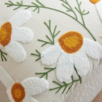 Kissenbezug mit gesticktem Blumen- und Botanik-Muster Zorenza