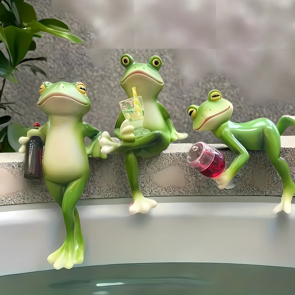 Kletter-Frosch Dekofigur handbemalt – Lustiger Gartenschmuck -    Zorenza