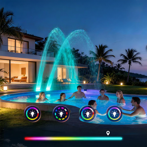 RGB Solar-Poolbrunnen — Verwandelt Ihren Pool jeden Abend in eine Lichtshow -    Zorenza