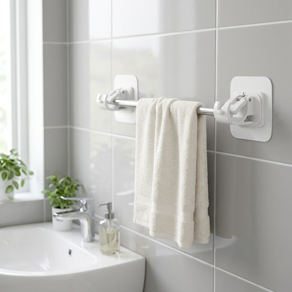 Selbstklebende Gardinenstangenhalter ohne Bohren, 4er-Set, bis 2 kg -    Zorenza