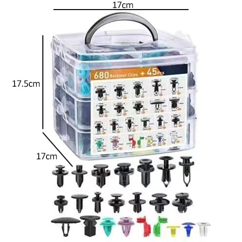 Auto-Befestigungsclips-Set – 680 Teile mit Aufbewahrungsbox Zorenza