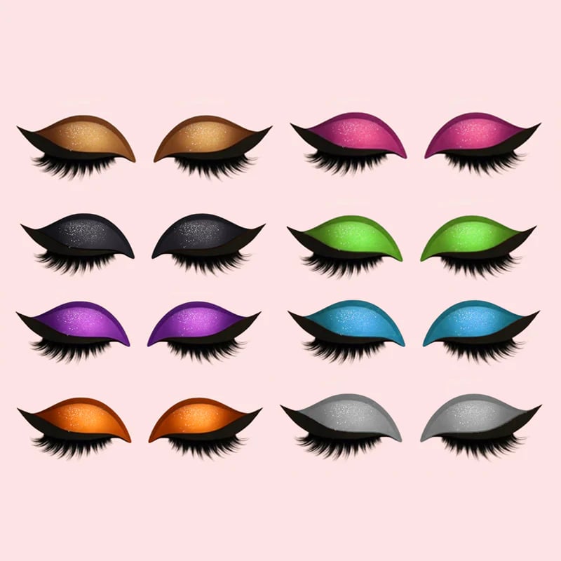 Augen-Makeup Patch mit Lidschatten und Wimpern -    Zorenza