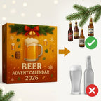 Bier-Adventskalender 2026 mit 24 Bierflaschen-Anhängern aus Acryl – Weihnachtsbaumschmuck für Bierliebhaber -    Zorenza