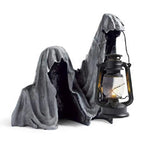 Geisterfigur mit Laterne Grau – Leuchtendes Halloween-Deko -    Zorenza