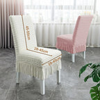 Stuhlhussen mit Rüschenvolant – Jacquard-Velours -    Zorenza