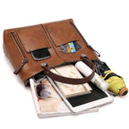 Lederhandtasche mit Fronttaschen — Elegant & Vielseitig Tragbar -    Zorenza