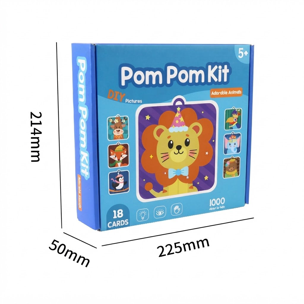 Tier-Pompon-Set für Kinder – Kreative Beschäftigung ohne Unordnung -    Zorenza