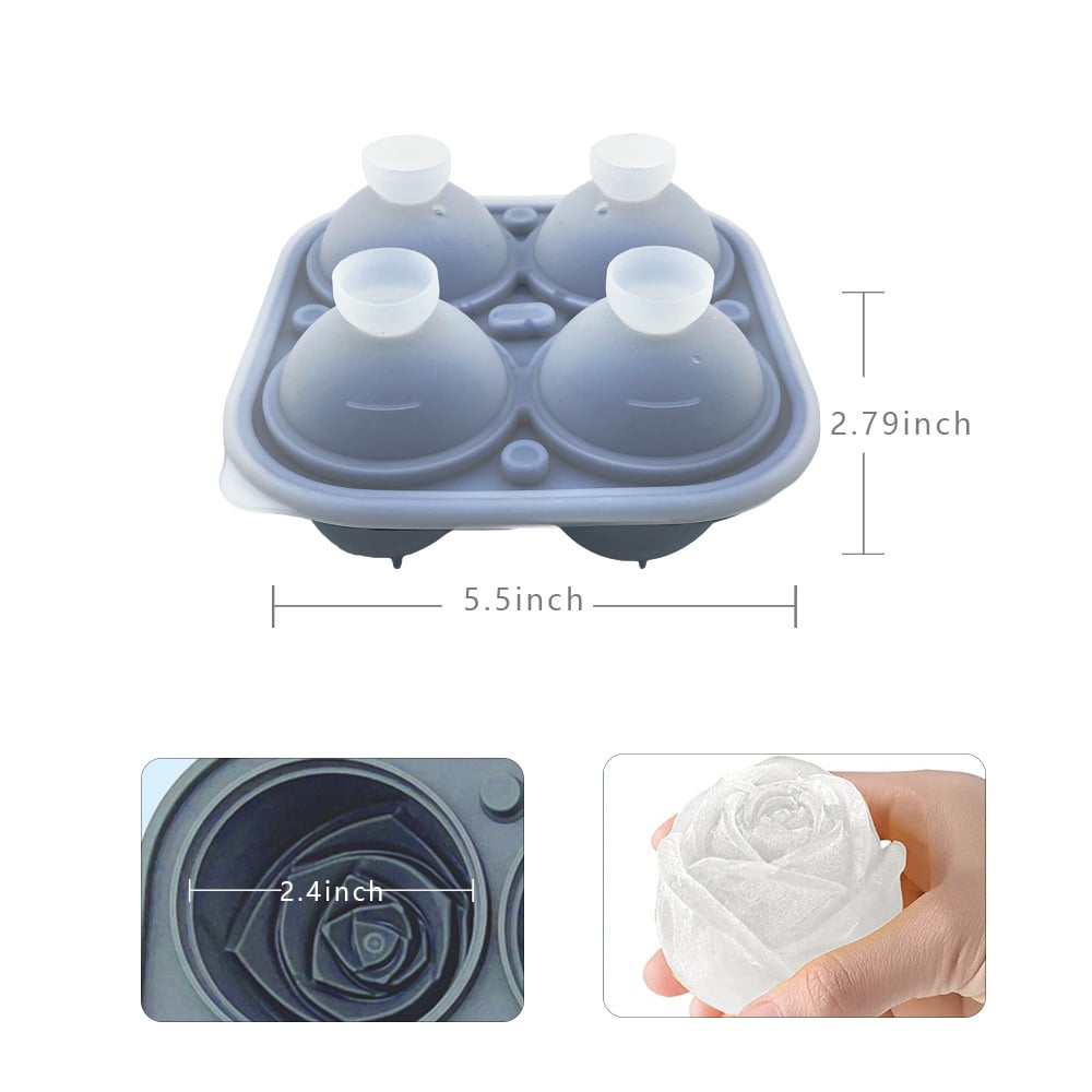 Eiswürfelform Rosen Silikon – 3D Eiswürfel für Cocktails -    Zorenza
