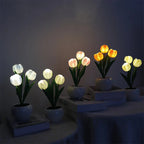Tulpen-LED-Tischlampe im Keramiktopf – Warmes Dekorlicht Zorenza