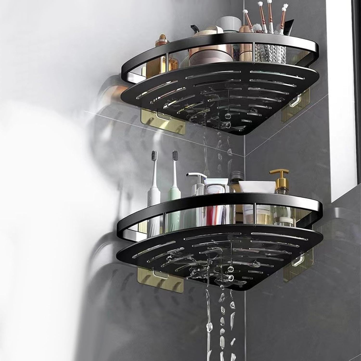 Eckregal Aluminium ohne Bohren für Dusche und Bad -    Zorenza