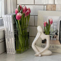 Vase Buch-Design Acryl – Transparente Blumenvase -    Zorenza