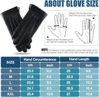 Leder-Touchscreen-Handschuhe mit Kaschmir-Fütterung -    Zorenza