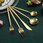 Besteckset Edelstahl 18/10 mit Titan-Finish – Minimalistisches Design -    Zorenza