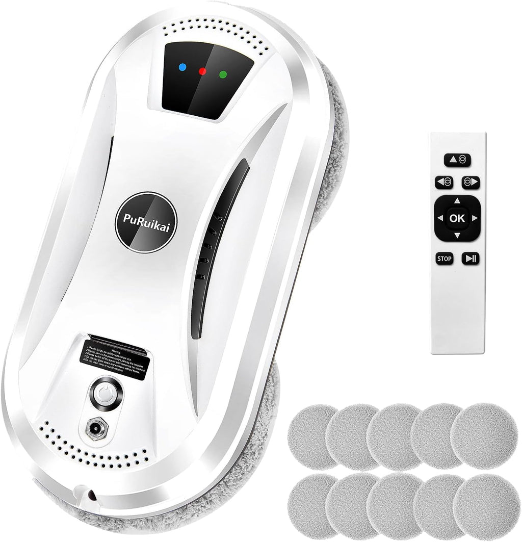 Fensterputzroboter 2800 Pa mit Notstrom-Akku, Sicherheitsseil und Fernbedienung -    Zorenza